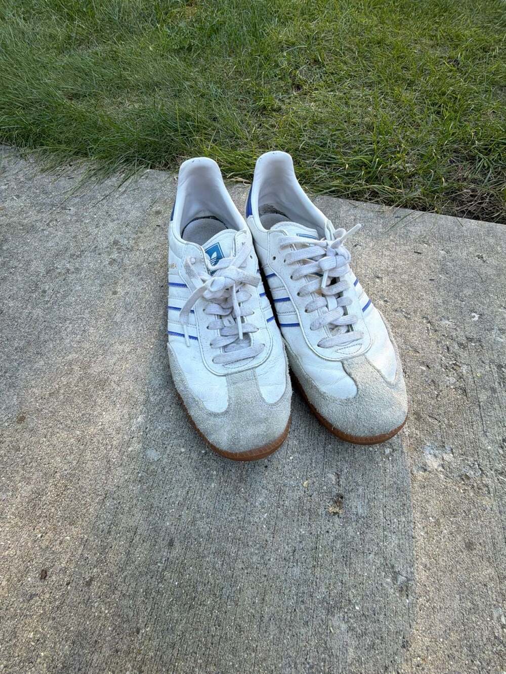 Adidas Samba OG Size 12 White Lucid Blue Leather